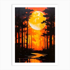 Sunset In The Woods 8 Art Print