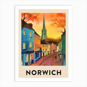Norwich 4 Vintage Travel Poster Art Print