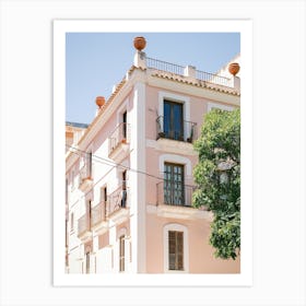 Pink house in Eivissa // Ibiza Travel Photography Art Print