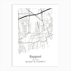 Bayport,United States Minimalist Map 1 Art Print