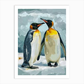 King Penguin Cuverville Island Colour Block Painting 1 Art Print