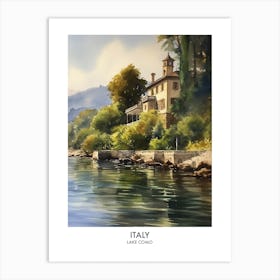 Lake Como, Italy 1 Watercolor Travel Poster Art Print