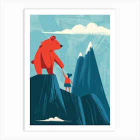 Bear And Girl 8 Art Print