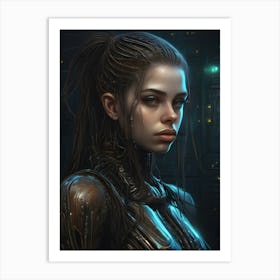 Futuristic Cyberpunk girl Art Print