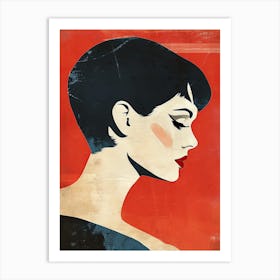 Woman With Short Hair Art Print