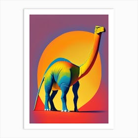 Brontosaurus Primary Colours Dinosaur Art Print