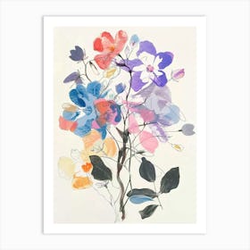 Periwinkle 1 Collage Flower Bouquet Art Print