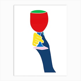 Wine Glass Cheers Art Print