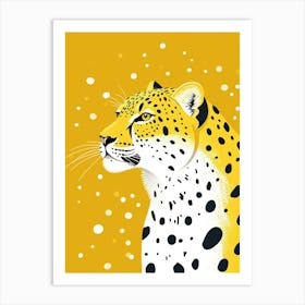 Yellow Snow Leopard Art Print