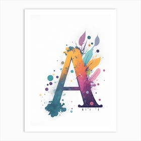 Colorful Letter A Illustration 67 Art Print