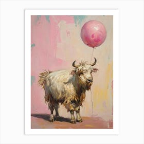 Cute Yak 2 With Balloon Art Print