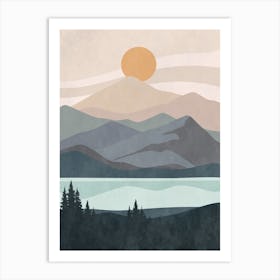 Sunrise In The Mountains 2 Art Print