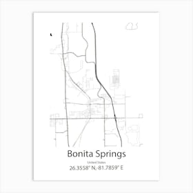 Bonita,United States Minimalist Map Art Print