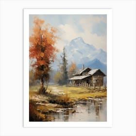 Cabin In The Mountains Art Print