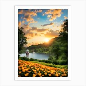 Tulips At Sunset Art Print