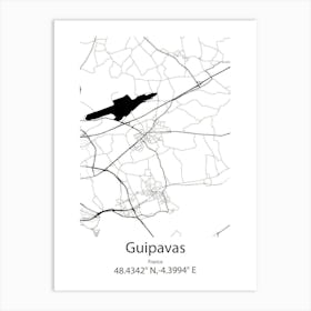 Guipavas,France Minimalist Map Art Print