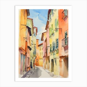 Vicenza, Italy Watercolour Streets 4 Art Print