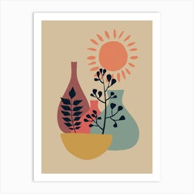 Vases And Plants Art Print