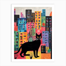 New York City, United States Skyline With A Cat 5 Art Print
