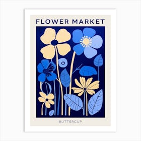 Blue Flower Market Poster Buttercup 2 Art Print