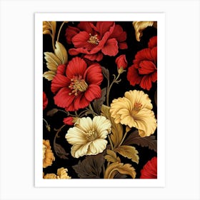 English Primrose 3 William Morris Style Winter Florals Art Print