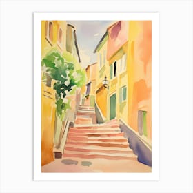 Brescia, Italy Watercolour Streets 2 Art Print