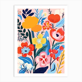 Flowers 21, Matisse style, Floral texture Art Print