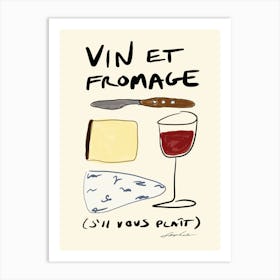 Vin Et Fromage Art Print