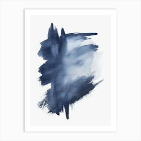 Blue Paint Brush Stroke Art Print