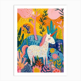 Unicorn In The Wild Fauvism Inspired Art Print