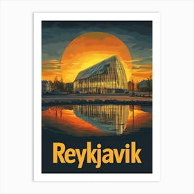 Aihrgdesign A Mid Century Modern Travel Poster For Reykjavik 3 Art Print