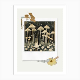 Scrapbook Wild Mushrooms Fairycore Painting 2 Art Print