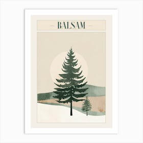 Balsam Tree Minimal Japandi Illustration 4 Poster Art Print