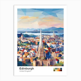 Edinburgh, United Kingdom, Geometric Illustration 2 Poster Art Print