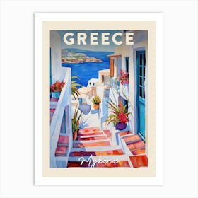 Mykonos Greece 2 Fauvist Painting Travel Poster Art Print