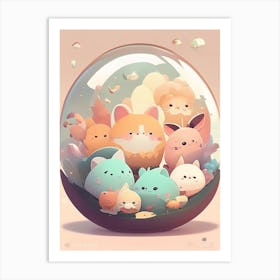 Mass Kawaii Kids Space Art Print