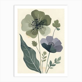 Flowers And Leaves Art Print