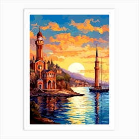 Ortaky Mosque Pixel Art 10 Art Print