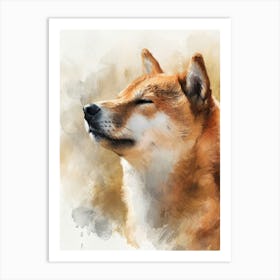 Shiba Inu Watercolor Painting 2 Art Print