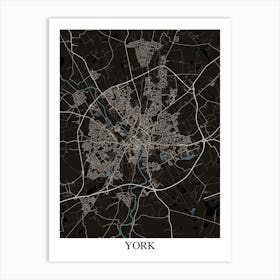 York Black Blue Art Print