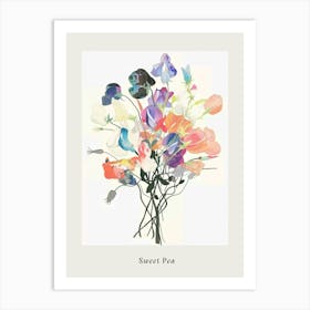 Sweet Pea 1 Collage Flower Bouquet Poster Art Print
