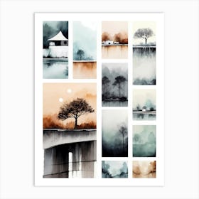 Collection Of Watercolor Paintings Art Print