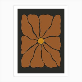 Autumn Flower 01 - Red Brown Art Print