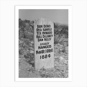 Tombstone In Boothill Cemetery, Tombstone, Arizona By Russell Lee Art Print