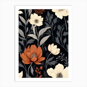 Vintage Floral Pattern Design Art Print