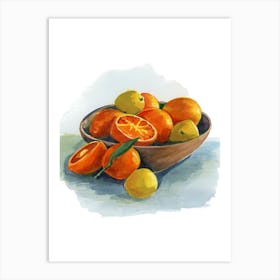 Bowl Of Oranges Art Print