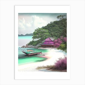 Pulau Lang Tengah Malaysia Soft Colours Tropical Destination Art Print