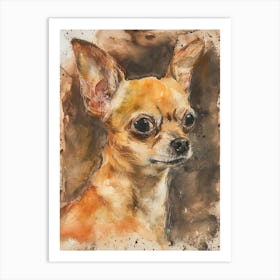 Chihuahua Watercolor Painting 2 Art Print