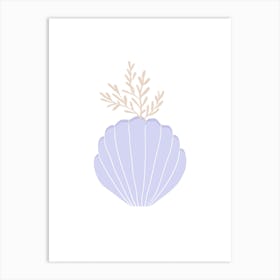 Lilac Clam Vase Art Print