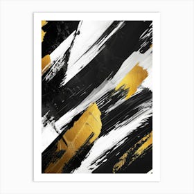 Abstract Black And Gold Painting 4 Art Print